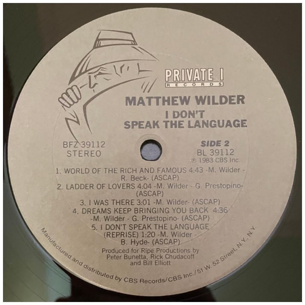 MATHEW WILDER - I DON'T SPEAK THE LANGUAGE (PROMO COPY) | VINILO USADO