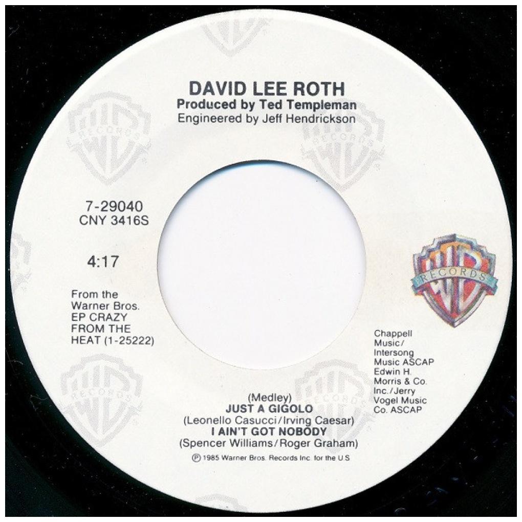 DAVID LEE ROTH - JUST A GIGOLO/I AIN'T GOT NOBODY | 7" SINGLE USADO