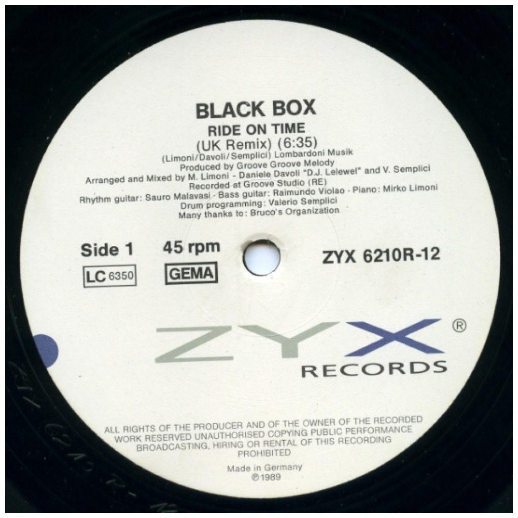 BLACK BOX - RIDE ON TIME (UK REMIX) | 12'' MAXI SINGLE USADO