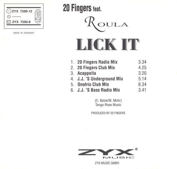 20 FINGERS feat. ROULA - LICK IT | CD SINGLE USADO
