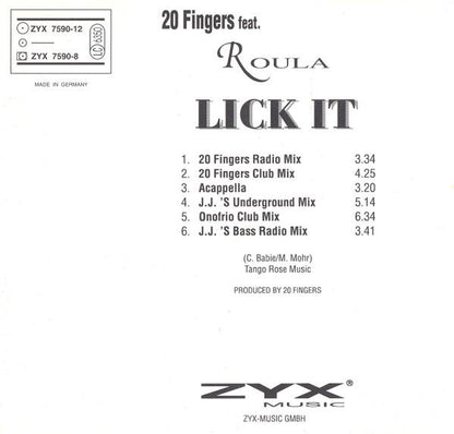 20 FINGERS feat. ROULA - LICK IT | CD SINGLE USADO