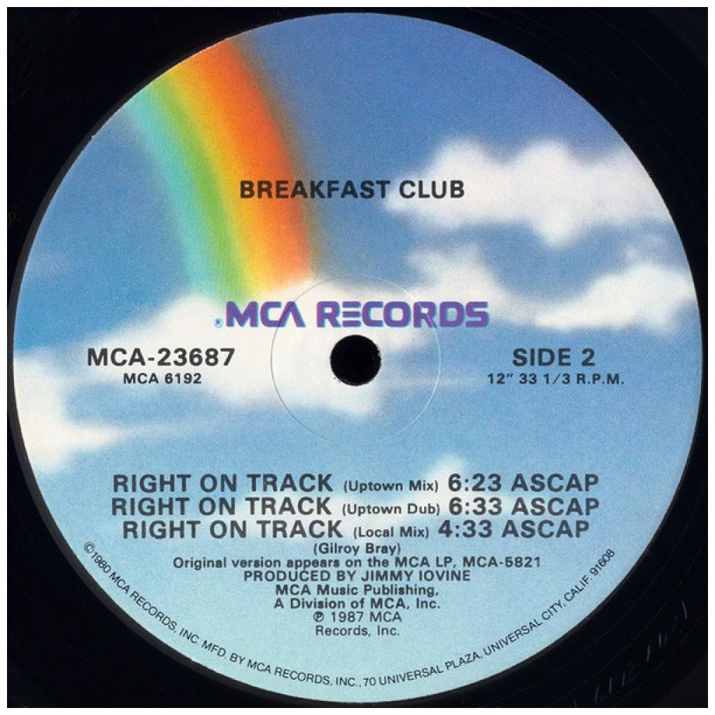BREAKFAST CLUB - RIGHT ON TRACK | 12'' MAXI SINGLE USADO