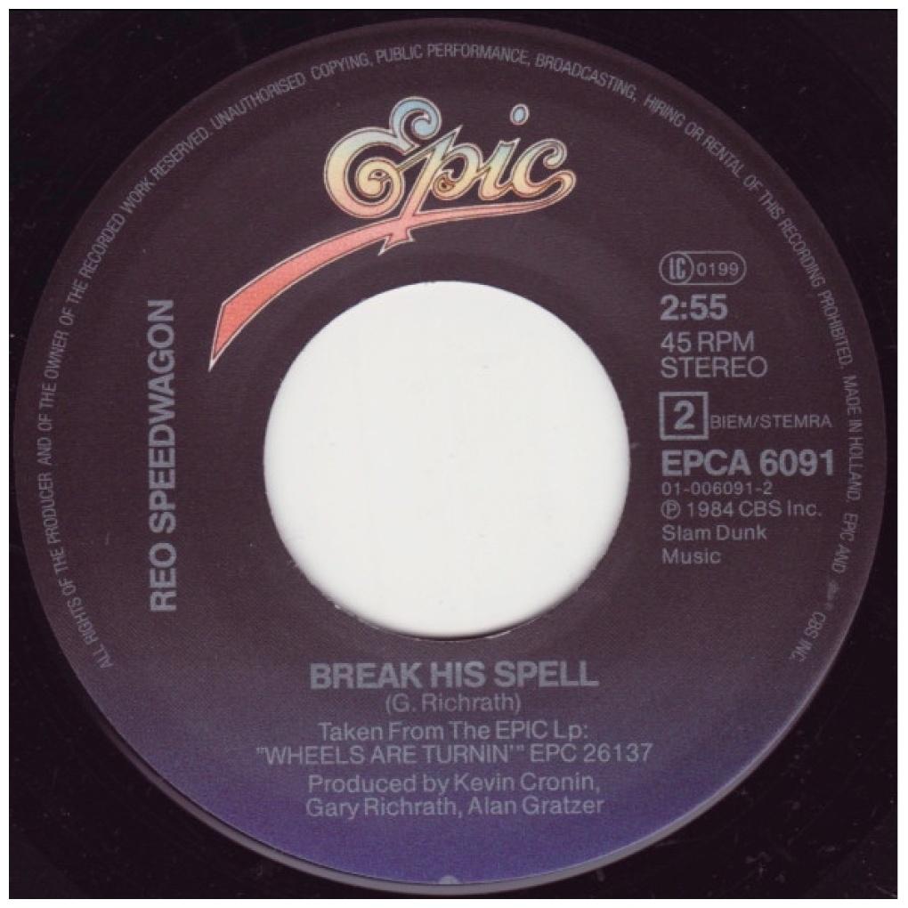 R.E.O. SPEEDWAGON - CAN'T FIGHT THIS FEELING | 7" SINGLE USADO