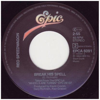 R.E.O. SPEEDWAGON - CAN'T FIGHT THIS FEELING | 7" SINGLE USADO