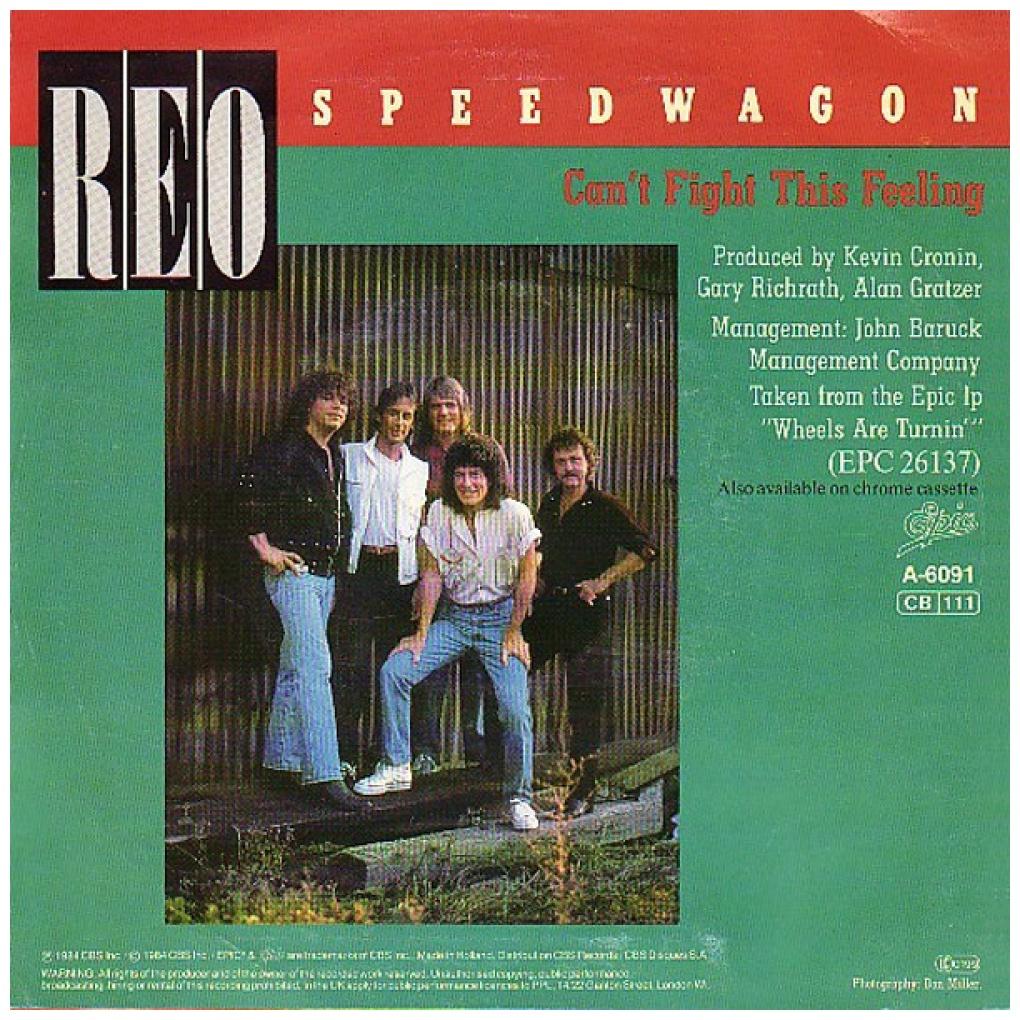 R.E.O. SPEEDWAGON - CAN'T FIGHT THIS FEELING | 7" SINGLE USADO