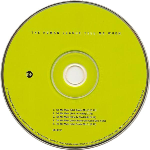 HUMAN LEAGUE - TELL ME WHEN | CD SINGLE USADO