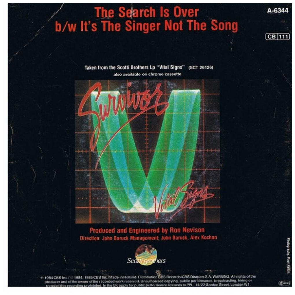 SURVIVOR - THE SEARCH IS OVER | 7" SINGLE USADO