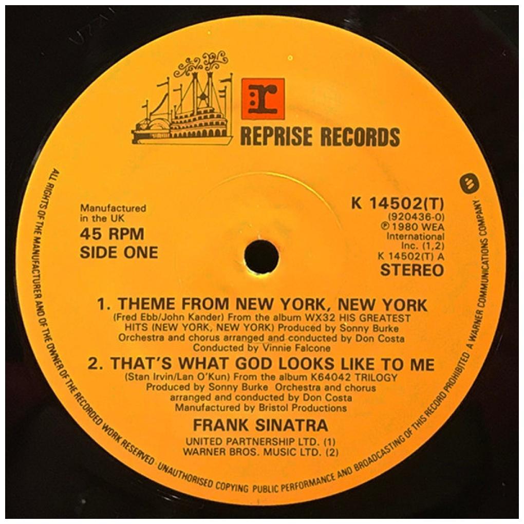 FRANK SINATRA - NEW YORK NEW YORK/L.A. IS MY LADY | 12'' MAXI SINGLE USADO
