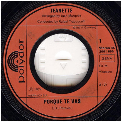 JEANETTE - PORQUE TE VAS/SEGUIRE AMANDO | 7" SINGLE USADO