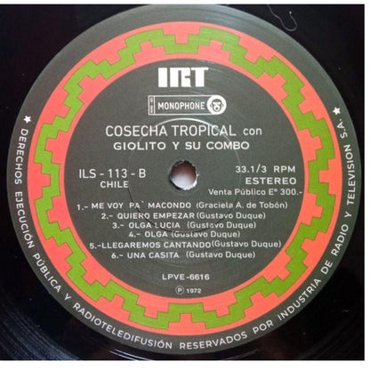 GIOLITO Y SU COMBO - COSECHA TROPICAL | VINILO