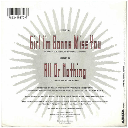 MILLI VANILLI - GIRL I'M GONNA MISS YOU/ALL OR NOTHING | 7" SINGLE USADO