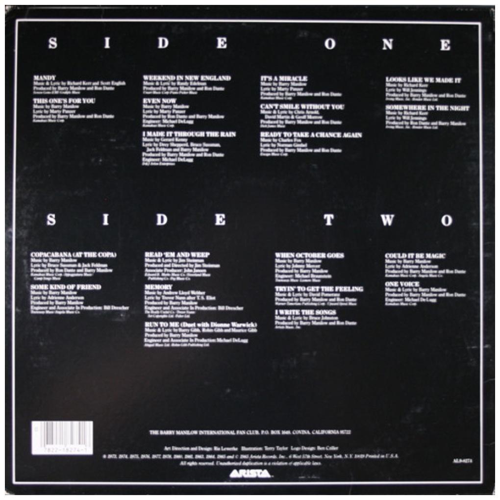 BARRY MANILOW - THE MANILOW COLLECTION: TWENTY CLASSIC HITS | VINILO USADO