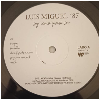 LUIS MIGUEL - SOY COMO QUIERO SER | VINILO
