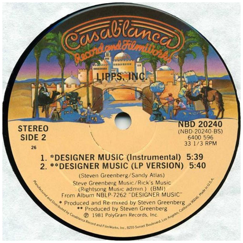 LIPPS, INC. - DESIGNER MUSIC | 12'' MAXI SINGLE USADO