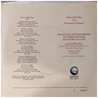 WANG CHUNG - DANCE HALL DAYS | 7" SINGLE USADO