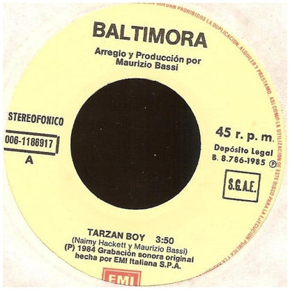 BALTIMORA - TARZAN BOY | 7" SINGLE USADO