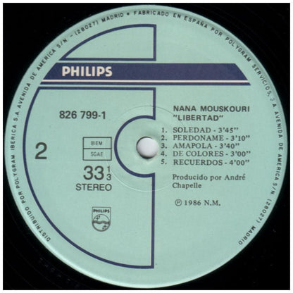 NANA MOUSKOURI - LIBERTAD EN ESPAÑOL | VINILO USADO