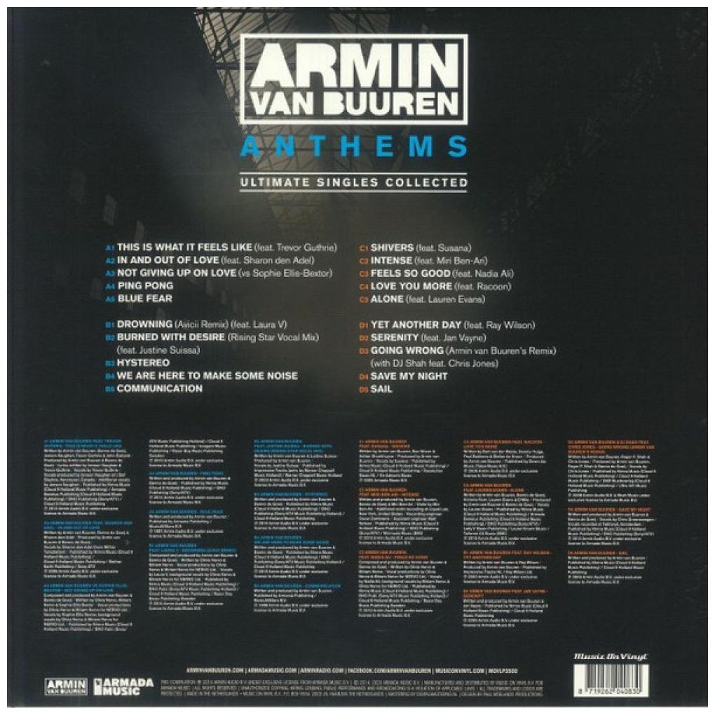 ARMIN VAN BUUREN - ANTHEMS: ULTIMATE SINGLES COLLECTION (2LP) | VINILO