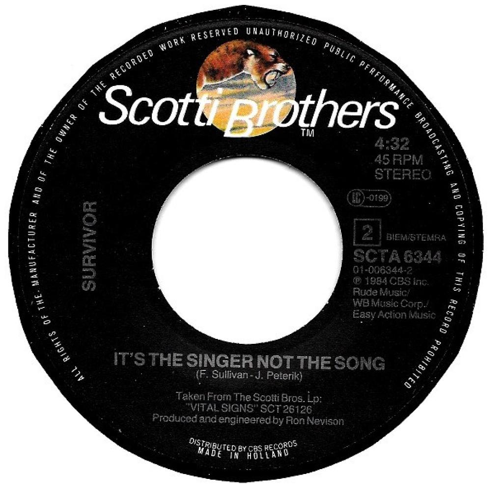 SURVIVOR - THE SEARCH IS OVER | 7" SINGLE USADO