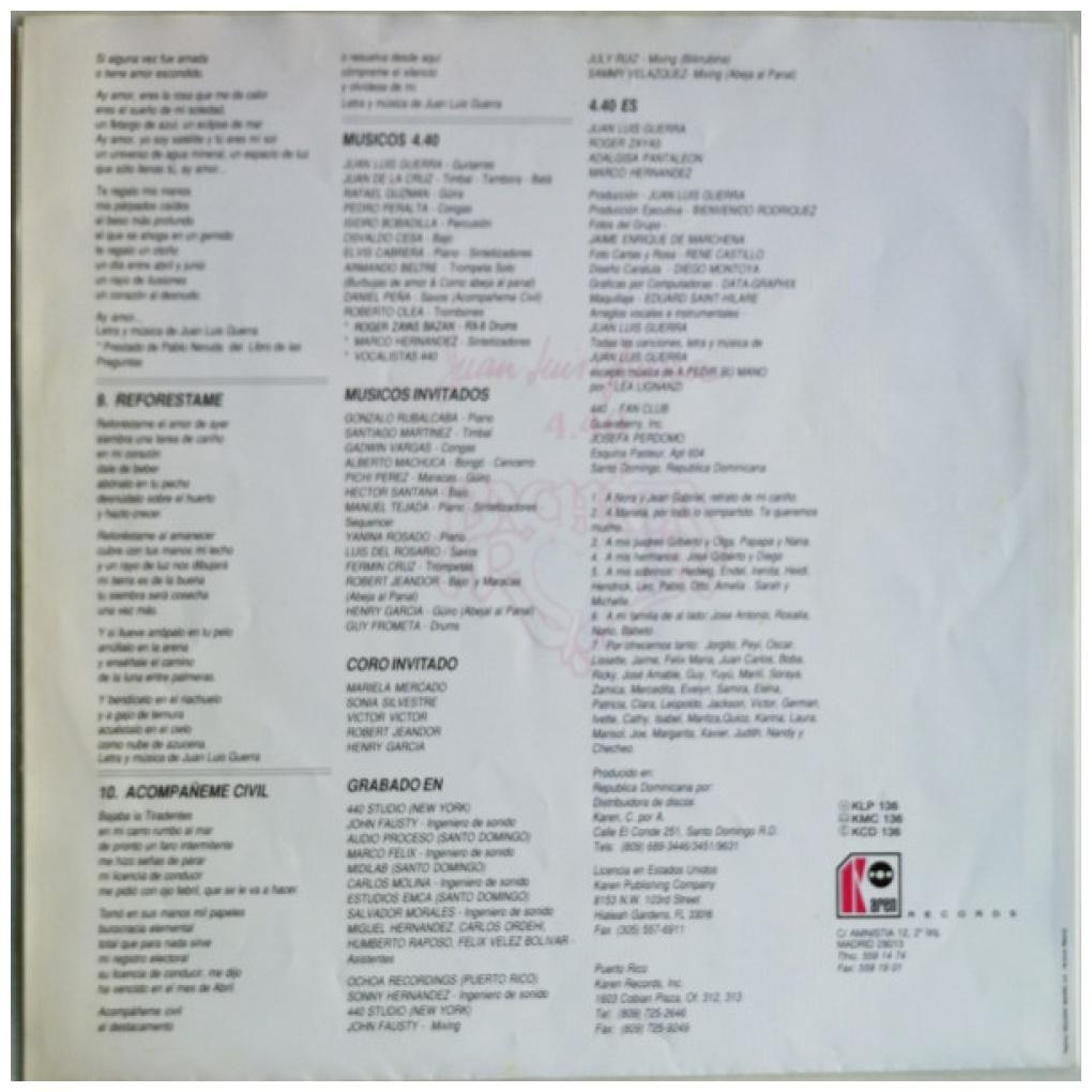 JUAN LUIS GUERRA 4.40 - BACHATA ROSA | VINILO USADO