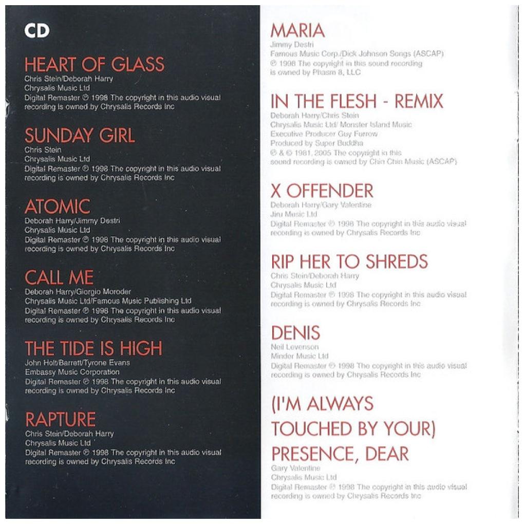 BLONDIE - GREATEST HITS (CD+DVD) | CD