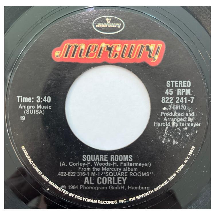 AL CORLEY - SQUARE ROOMS | 7" SINGLE VINILO USADO