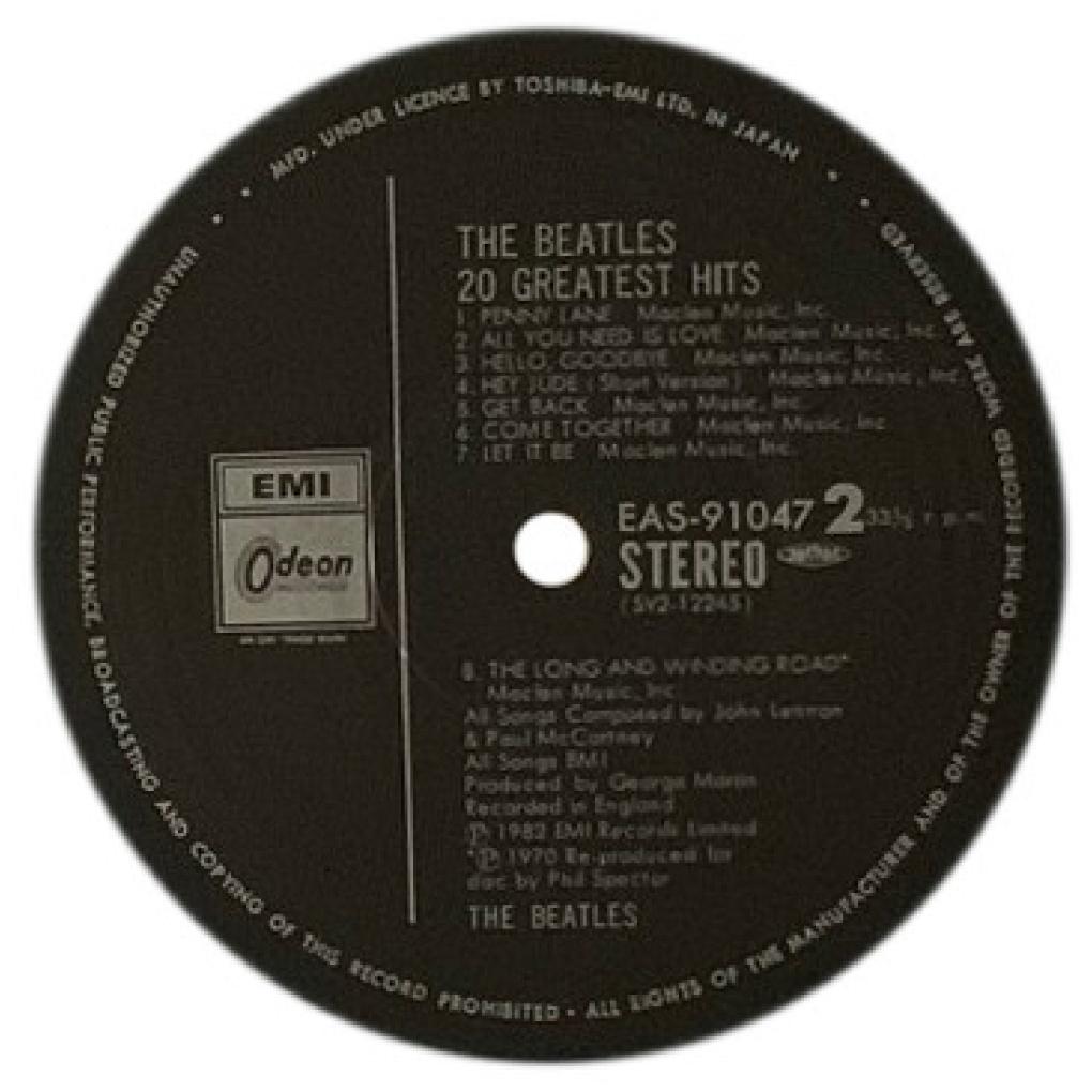 THE BEATLES - 20 GREATEST HITS (JAPAN EDITION) | VINILO USADO
