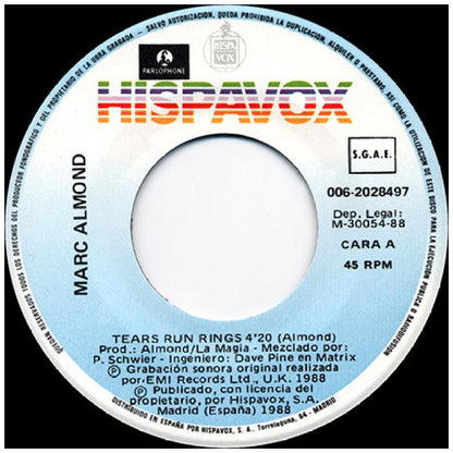 MARC ALMOND - TEARS RUN RINGS | 7" SINGLE USADO