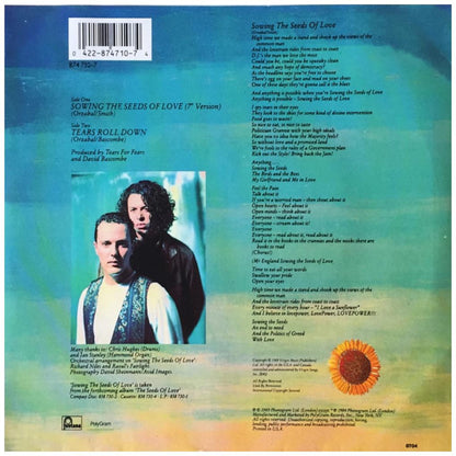 TEARS FOR FEARS - SOWING THE SEEDS OF LOVE | 7" SINGLE USADO