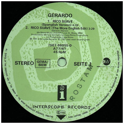 GERARDO - RICO SUAVE | 12'' MAXI SINGLE USADO