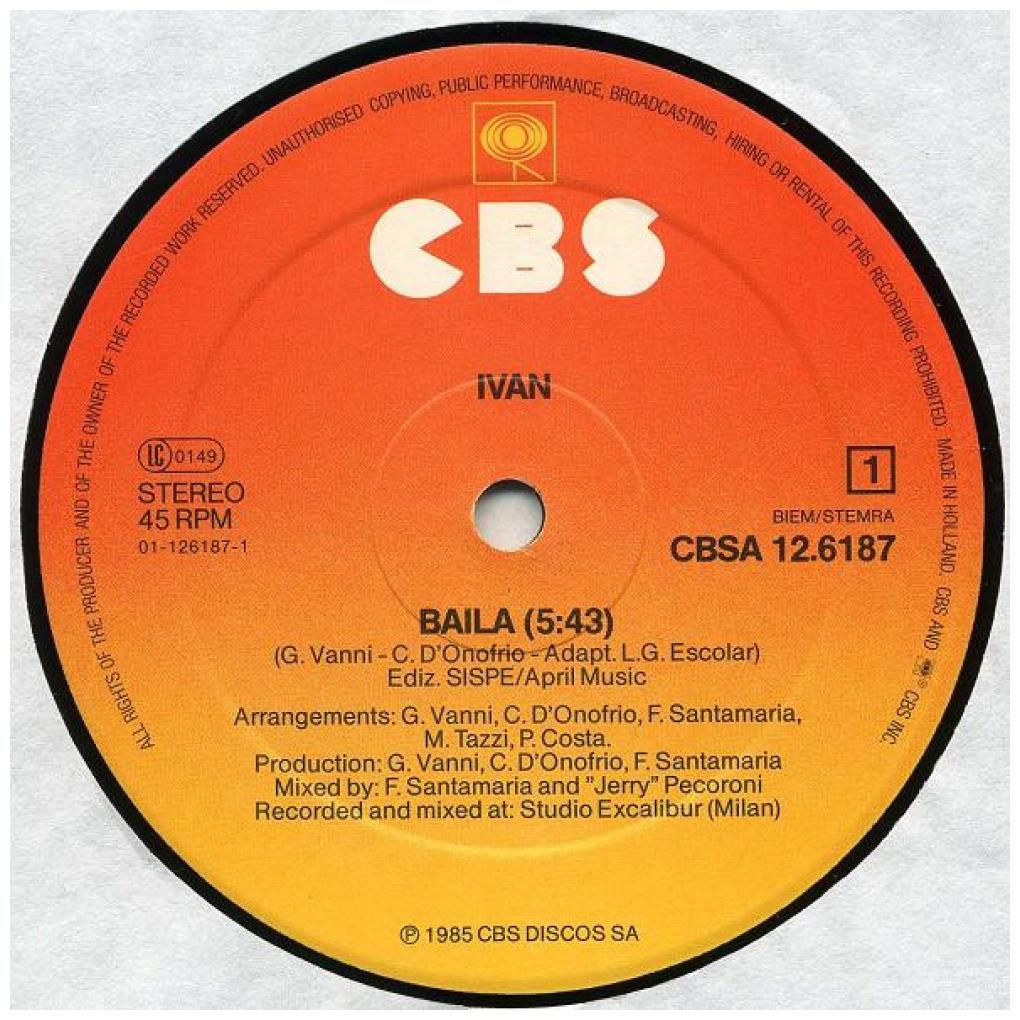 IVAN - BAILA | 12'' MAXI SINGLE USADO