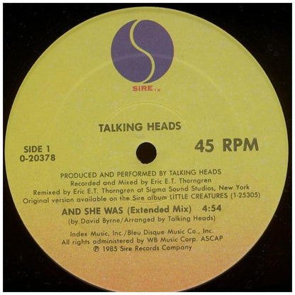 TALKING HEADS - AND SHE WAS | 12'' MAXI SINGLE USADO