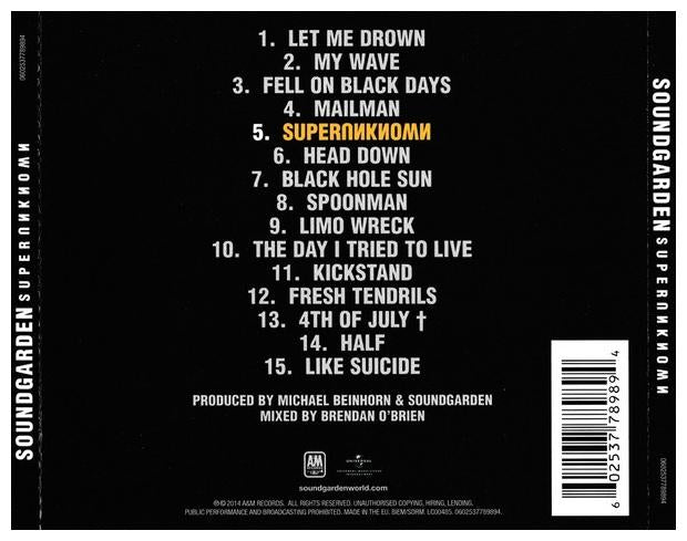SOUNDGARDEN - SUPERUNKNOWN | CD