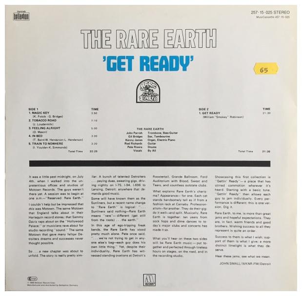 RARE EARTH - GET READY | VINILO USADO