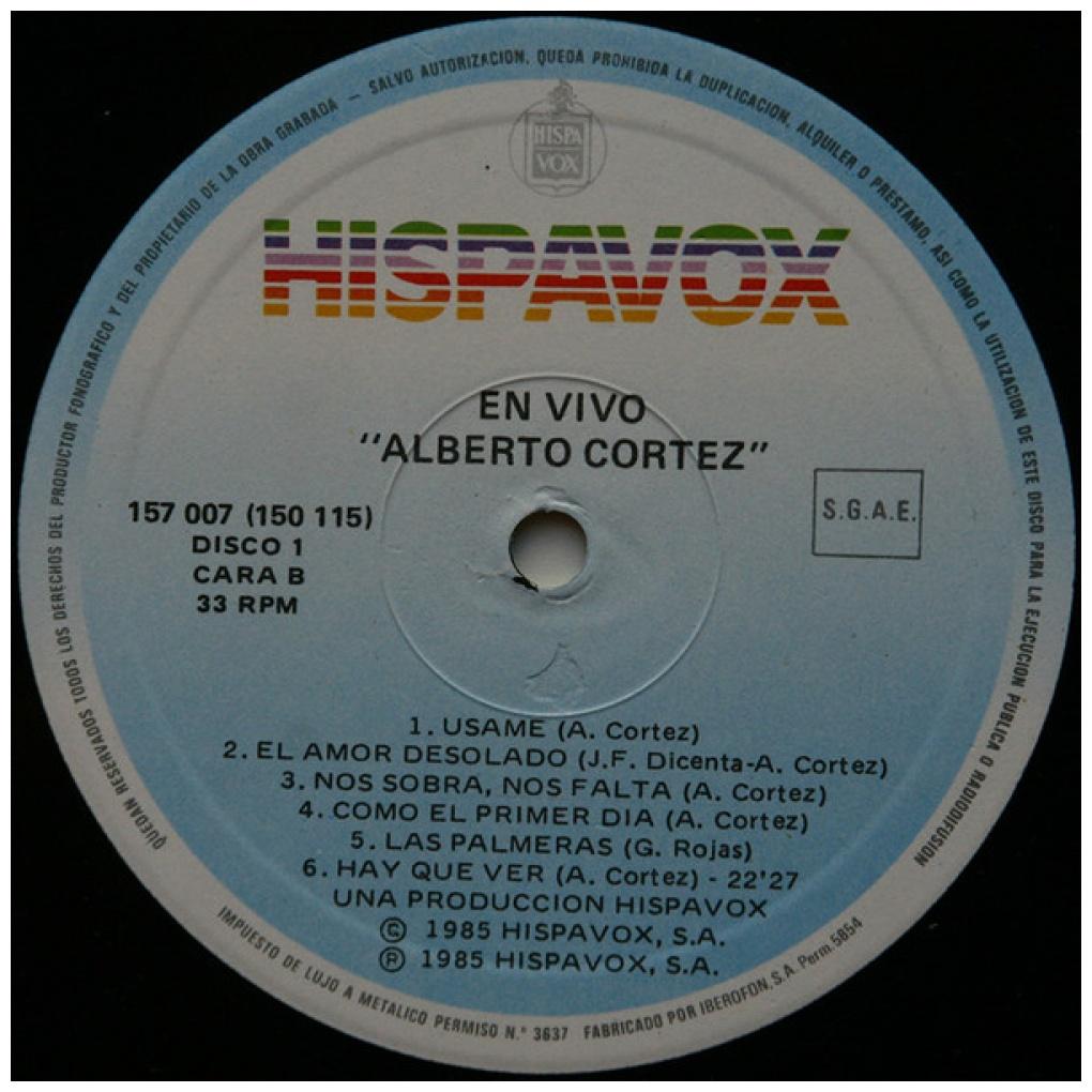 ALBERTO CORTEZ - EN VIVO (2LP) | VINILO USADO