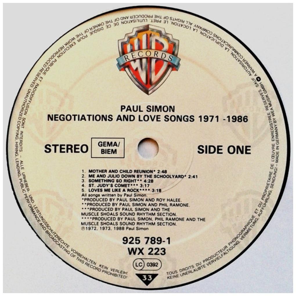 PAUL SIMON - NEGOTIATIONS AND LOVE SONGS: 1971-1986 (2LP) | VINILO USADO
