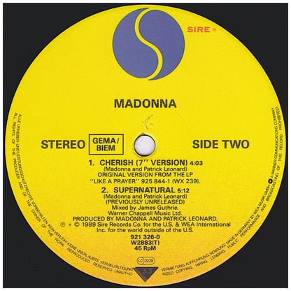 MADONNA - CHERISH | 12'' MAXI SINGLE USADO