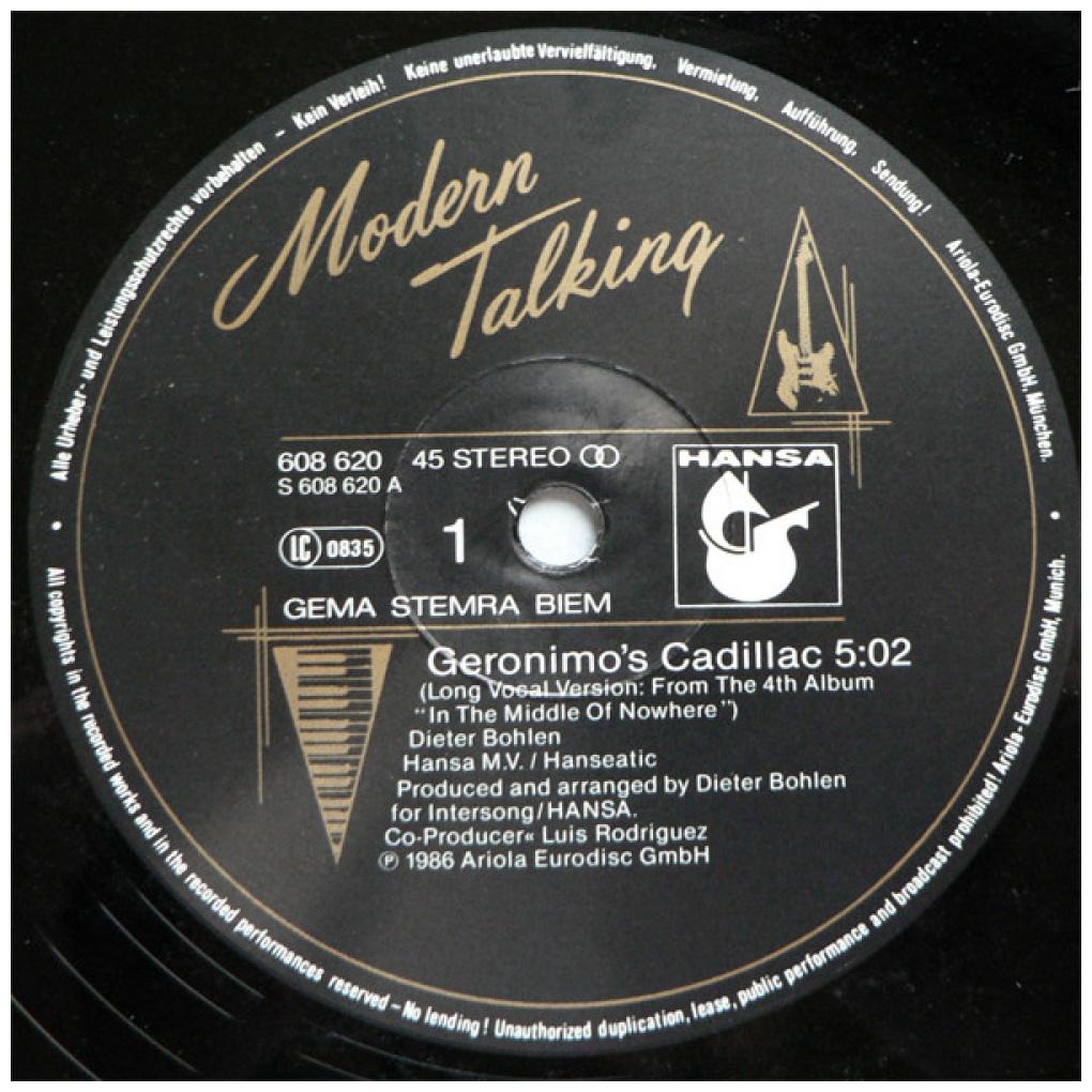 MODERN TALKING - GERONIMO'S CADILLAC | 12" MAXI SINGLE VINILO USADO