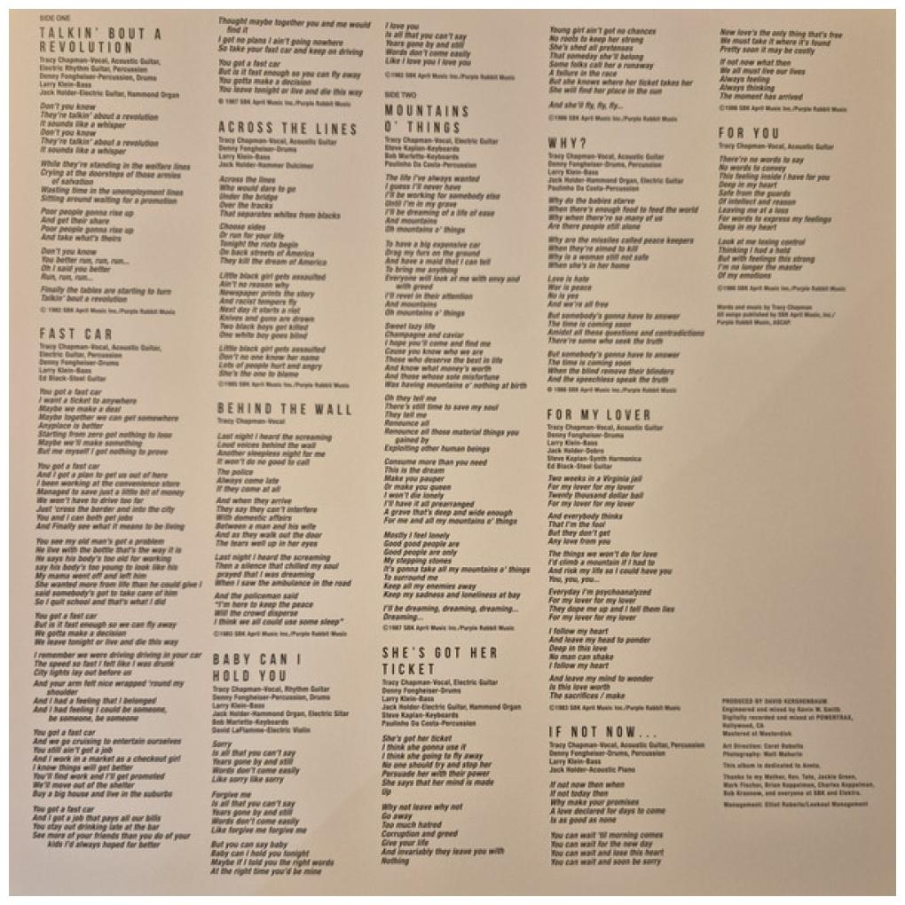 TRACY CHAPMAN - TRACY CHAPMAN | VINILO