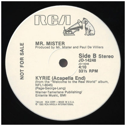 MR. MISTER - KYRIE (ACAPELLA END) (PROMO COPY) | 12'' MAXI SINGLE USADO