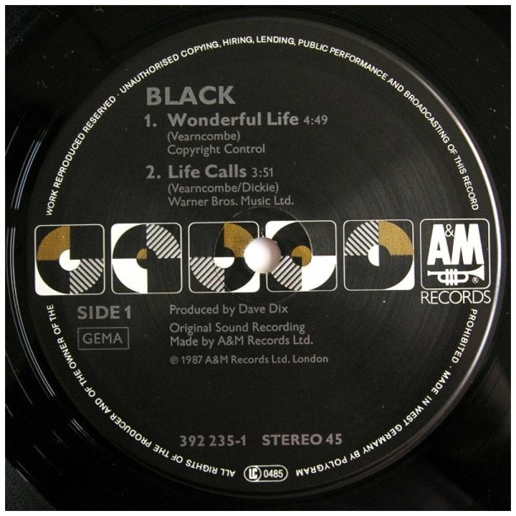 BLACK - WONDERFULL LIFE | 12'' MAXI SINGLE USADO