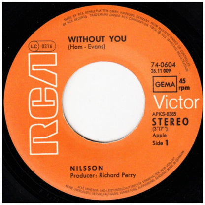 HARRY NILSSON - WITHOUT YOU | 7" SINGLE USADO