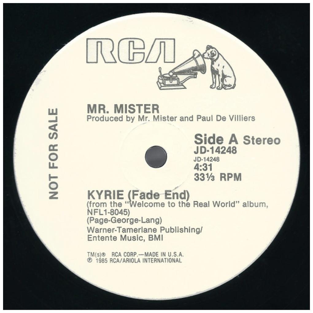 MR. MISTER - KYRIE (ACAPELLA END) (PROMO COPY) | 12'' MAXI SINGLE USADO