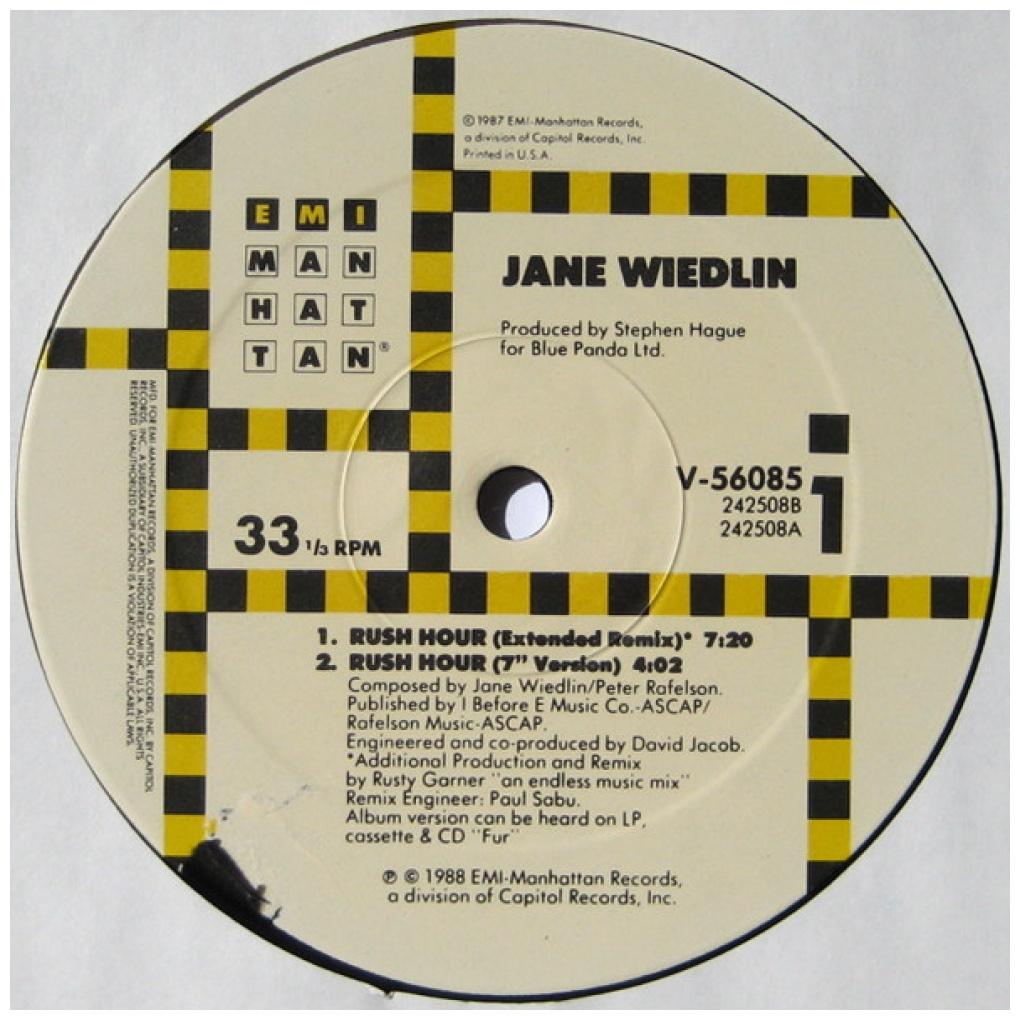 JANE WIEDLIN - RUSH HOUR | 12'' MAXI SINGLE USADO