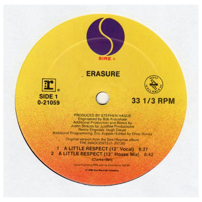 ERASURE - A LITTLE RESPECT | 12" MAXI SINGLE VINILO
