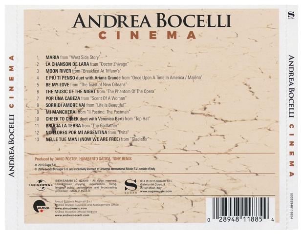 ANDREA BOCELLI - CINEMA | CD