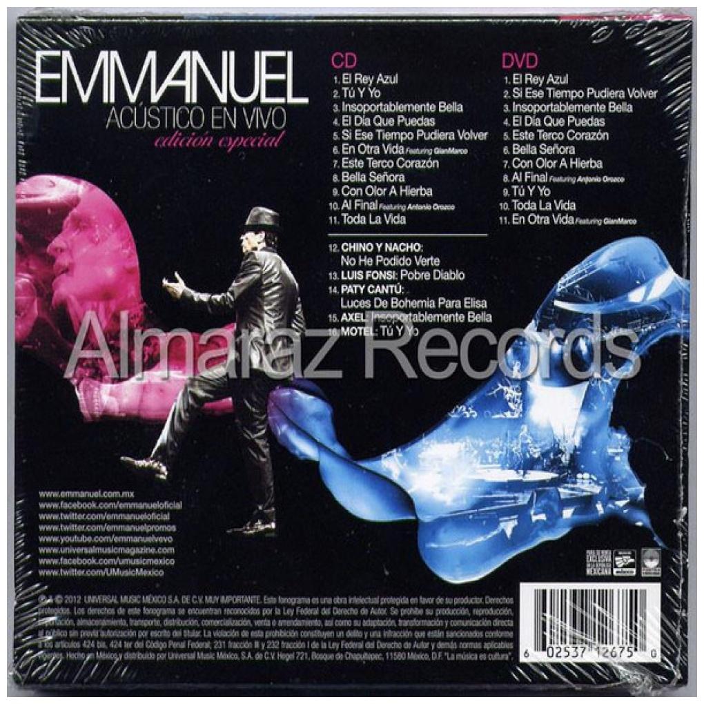 EMMANUEL - ACUSTICO EN VIVO (CD+DVD) | CD