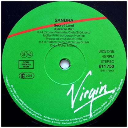 SANDRA - SECRET LAND | 12" MAXI SINGLE VINILO USADO