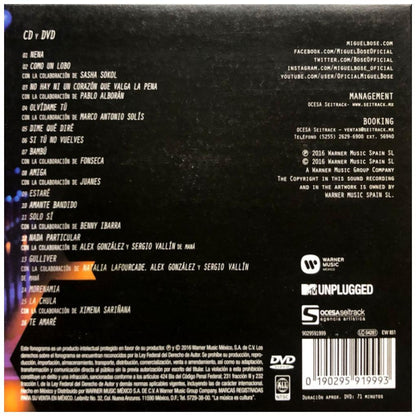 MIGUEL BOSE - MTV UNPLUGGED (CD+DVD) | CD
