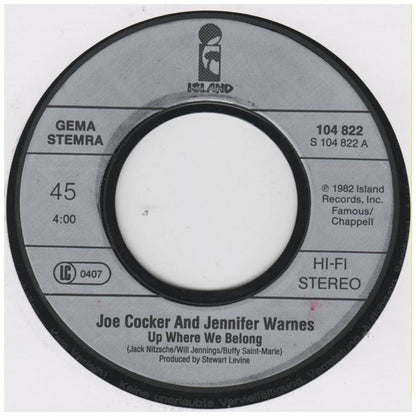 JOE COCKER - UP WHERE WE BELONG | 7" SINGLE USADO